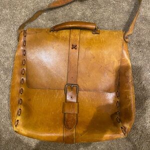 100% Brown Leather Bag Handmade Satchel Bag perfect for school/college